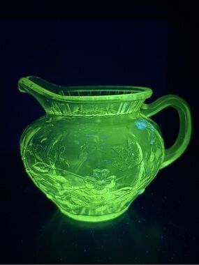 Antique UV Reactive JENKINS, D. C. GLASS CO. Creamer EAPG C1915